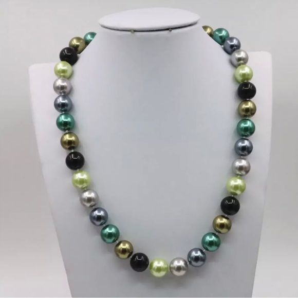 12mm Natural Multicolor Seashell Round Beads Necklace Chain Bracelet Set Girls - Picture 13 of 16